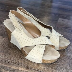 Italian leather wedge sandals. EUC!